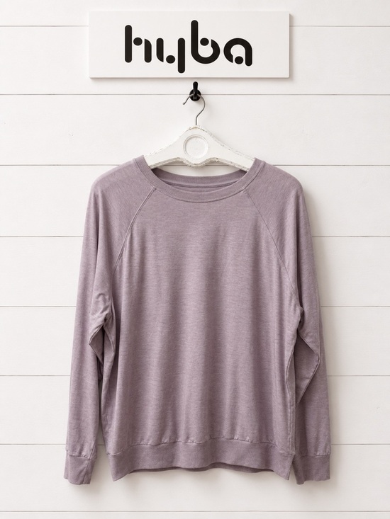 Hyba Sweaters - HYBA Essentials Light Mauve Long Sleeve Top XL